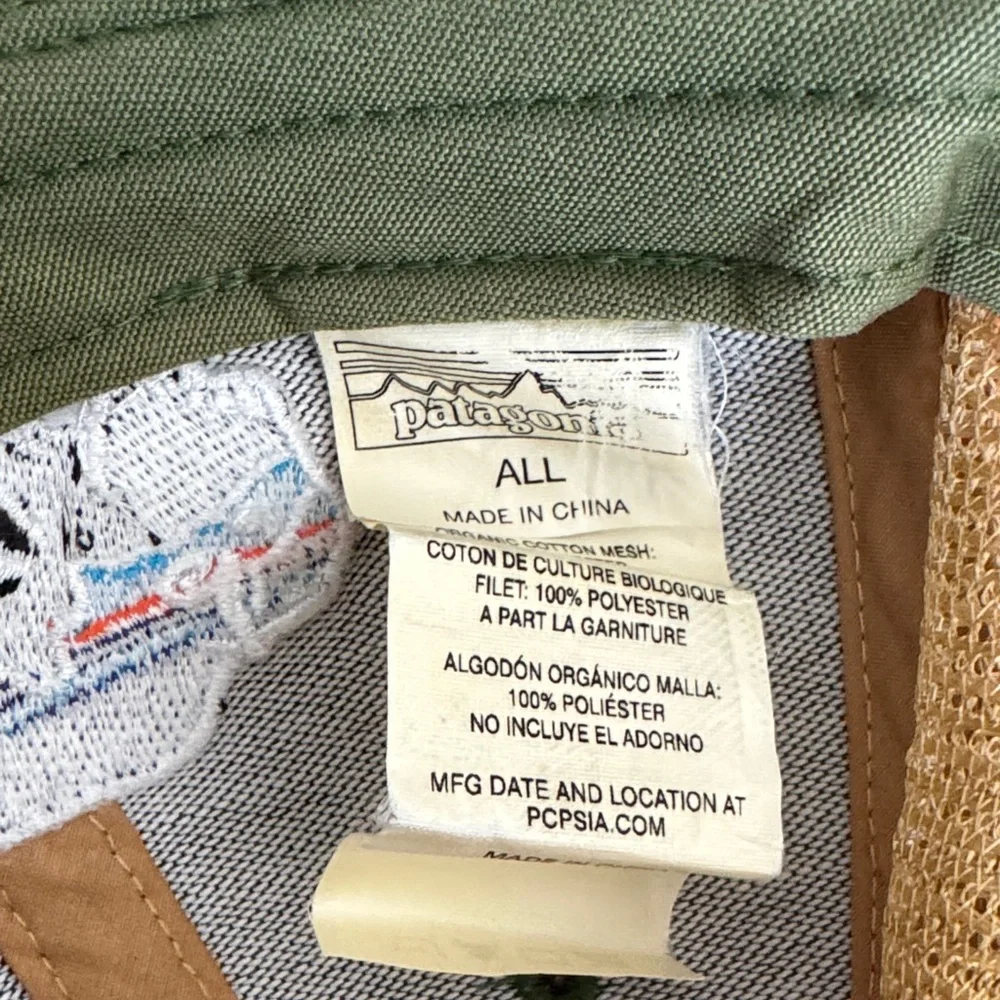 Patagonia Olive Green Trucker Hat with Multicolor Buffalo Patch - Picture 3 of 6